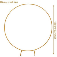 Arche de Mariage Ronde Dorée Démontable en Métal, 150 à 250 cm