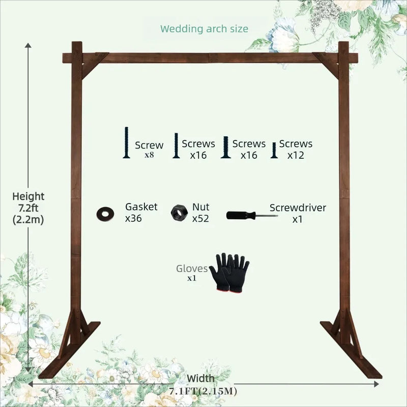 Arche de Mariage en Bois Champêtre, Portique de 220 x 215 cm, vue complémentaire 4