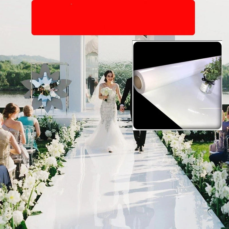 Tapis Miroir d'Allée de Mariage Argenté, Doré ou Blanc, vue d'ensemble