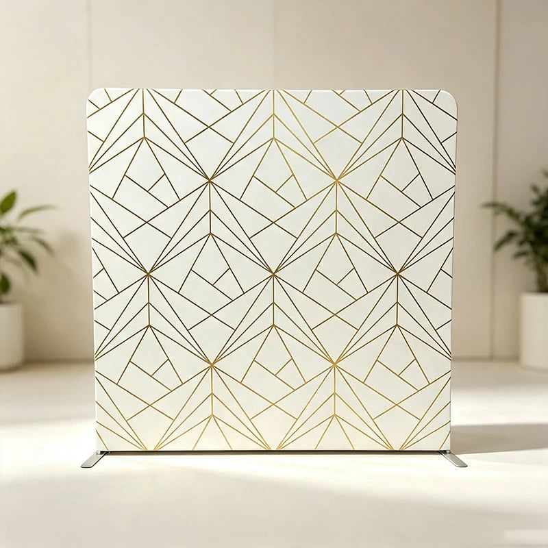 Fond de Photocall Double Face en Aluminium, 243 x 243 cm, 20 Motifs Recto Verso