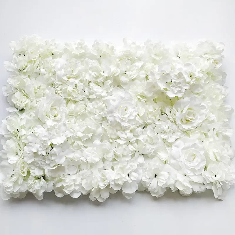 Mur de Fleurs Artificielles, coloris blanc pur