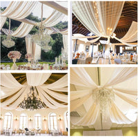 Voilage de Plafond pour Salle de Mariage, coloris beige
