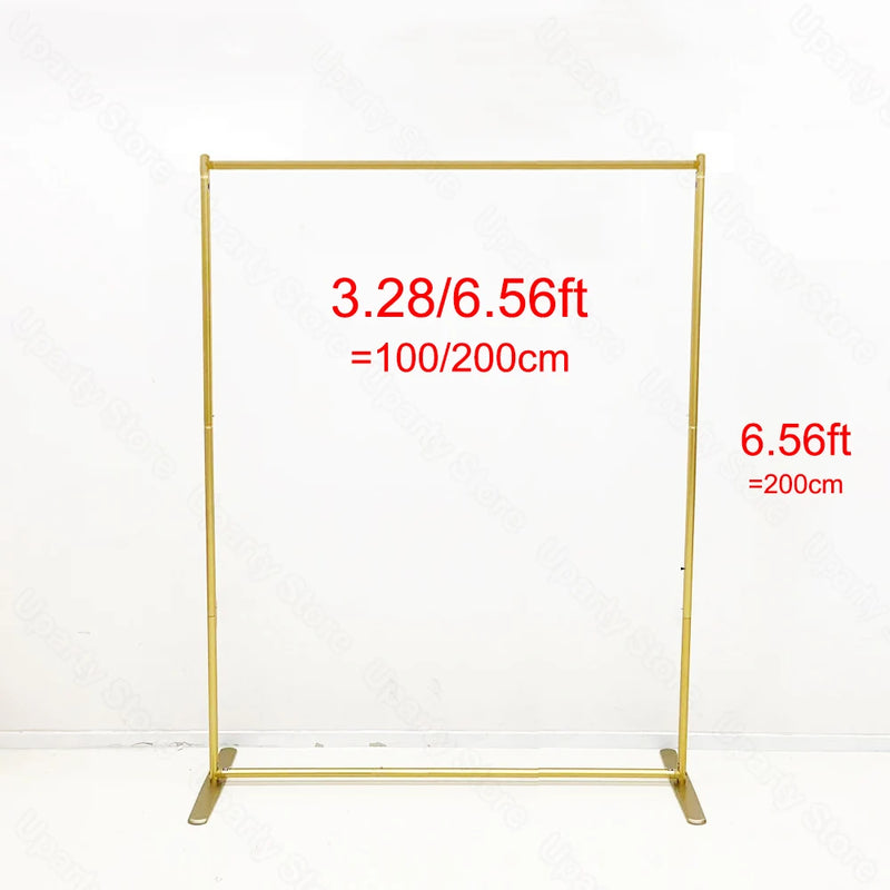 Arche de Mariage Rectangulaire en Aluminium Doré, vue d'ensemble