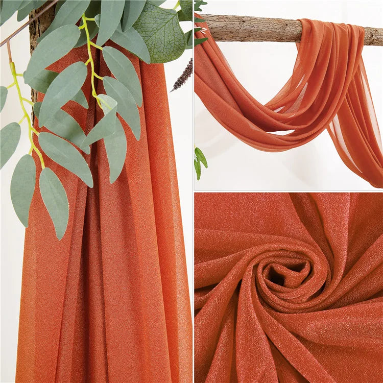 Voilage Plafond Mariage en Chiffon, coloris rouille