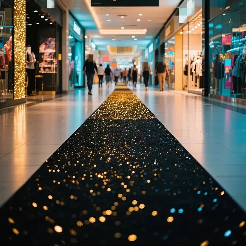 Tapis d'Allée Pailleté Blanc, Rouge ou Noir, 120 cm, coloris noir