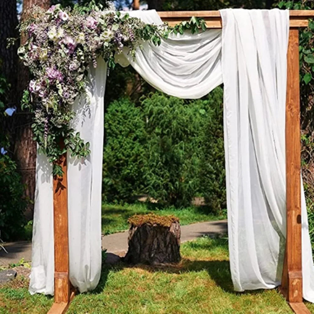 Voilage Blanc en Gaze pour Arche de Mariage, 137 cm de Large, vue d'ensemble
