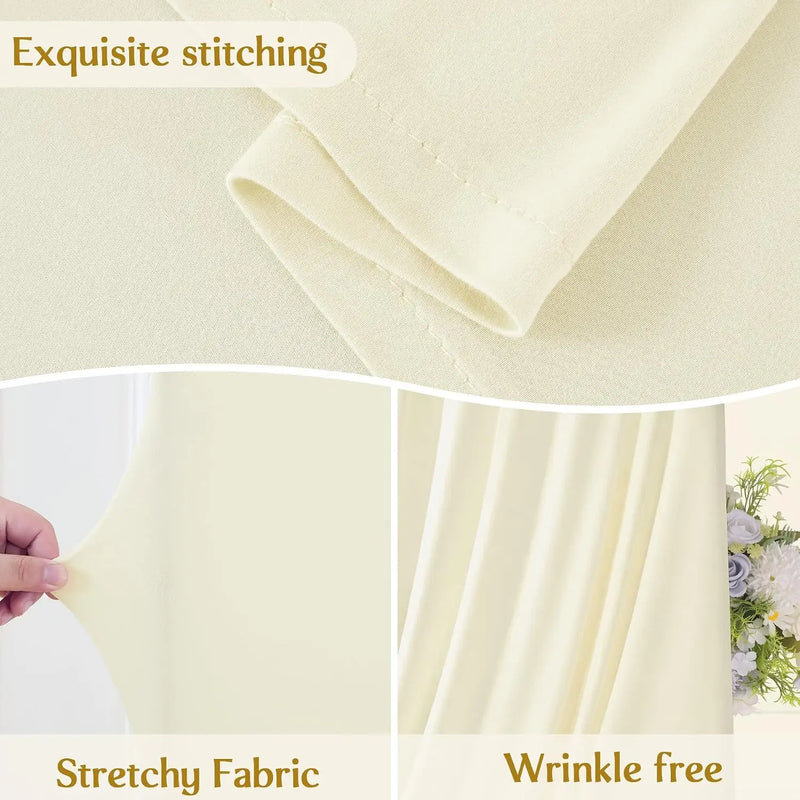 Housse d'Arche de Mariage Drapée Effet Rideau, 10 Coloris, 5 Tailles