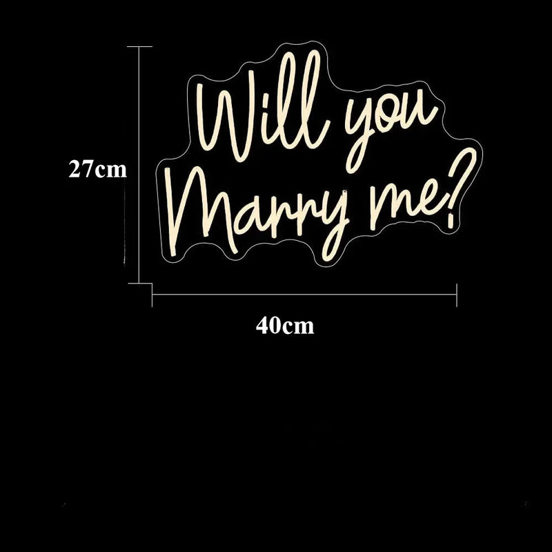 Néon Manuscrit « Will You Marry Me ? », vue complémentaire 3