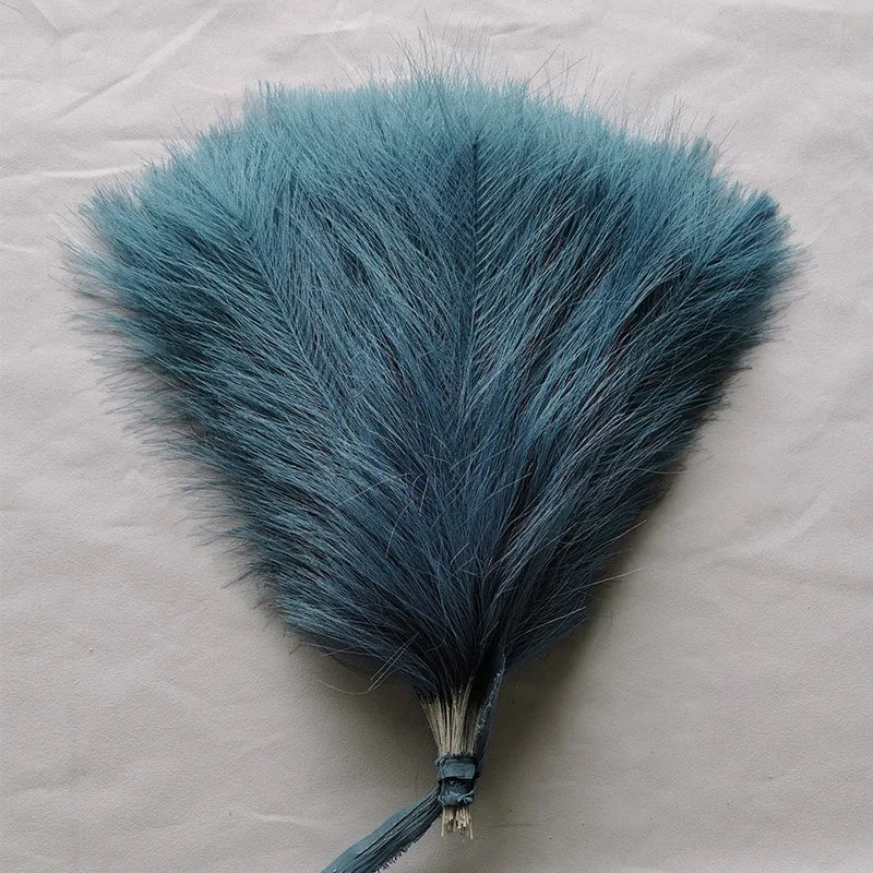 Pampa Artificielle Décorative, 10, 15 ou 20 Tiges de 36 cm, coloris bleu canard