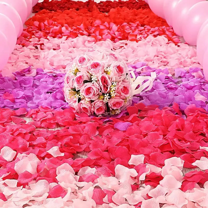 Pétales de Rose Artificielles de Mariage, 100 à 2000 Pétales, vue d'ensemble