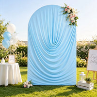 Housse d'Arche de Mariage Drapée Effet Rideau, 10 Coloris, 5 Tailles