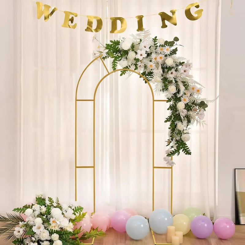 Arche de Mariage Double en Métal, 220 × 120 cm, Doré, vue complémentaire 6