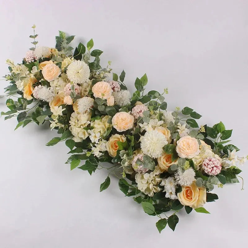 Fleurs pour Arche de Mariage, Guirlande de Roses 100 cm, coloris champagne