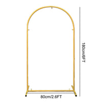 Arche de Mariage Arrondie en Métal Doré, 120 à 220 cm, taille L 80 × H 180 cm