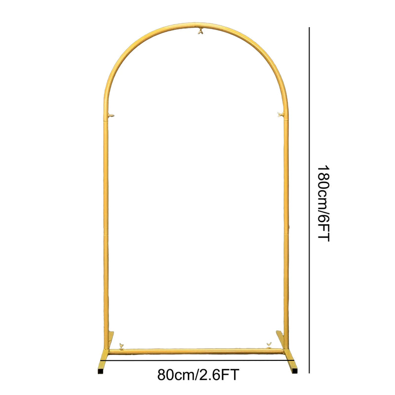 Arche de Mariage Arrondie en Métal Doré, 120 à 220 cm, taille L 80 × H 180 cm