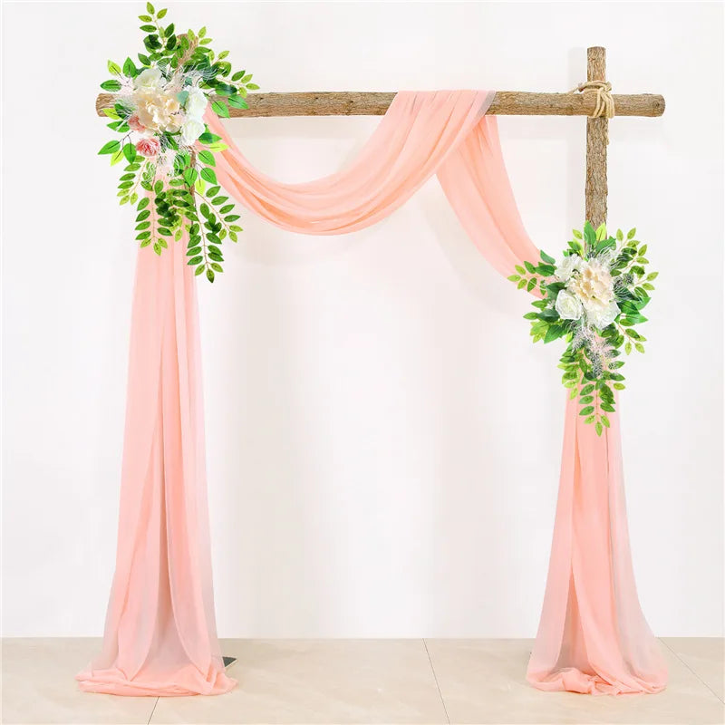 Voilage d'Arche de Mariage 76 cm de Large, coloris rose saumon