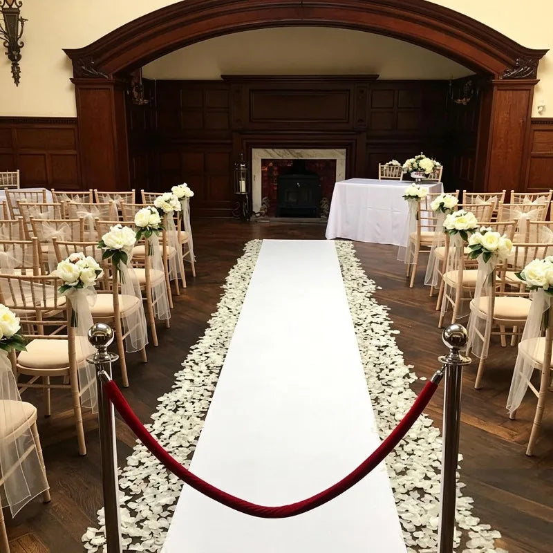 Tapis d'Allée de Mariage Blanc, 150 cm de Large, 3 à 15 m