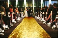 Tapis d'allée de mariage à paillettes, couleur doré