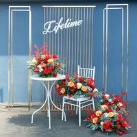 Fleurs pour Arche de Mariage Rouge et Orange, 4 Articles à la Pièce