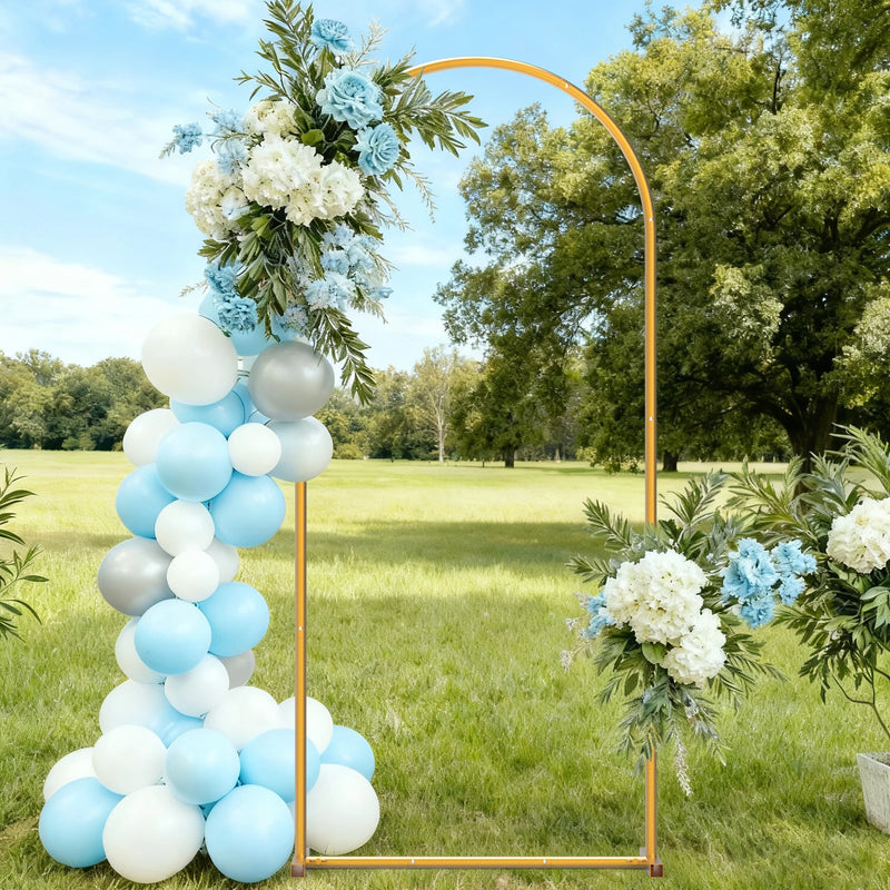 Arche de Mariage Cintrée Dorée en Métal, 5 Hauteurs au Choix