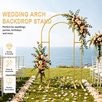 Arche de Mariage Double Arc Dorée en Aluminium, 116 x 214 cm, vue complémentaire 4