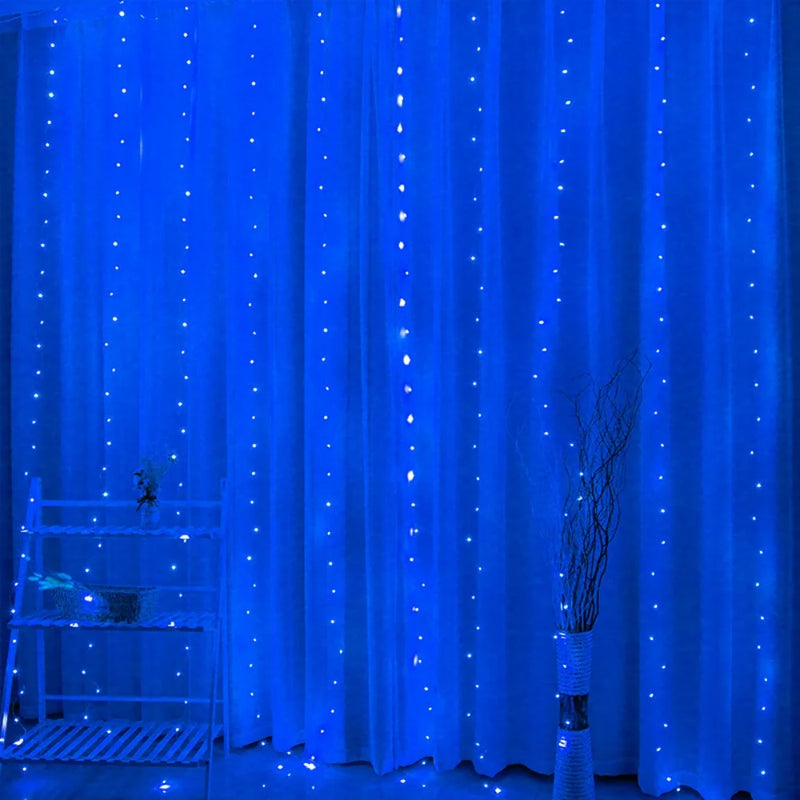 Rideau Lumineux LED avec Télécommande, 100 à 600 LED, coloris bleu