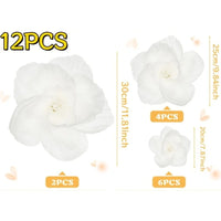 Mur de Fleurs en Papier Blanc, Fleurs 3D de 20 à 30 cm, vue complémentaire 6