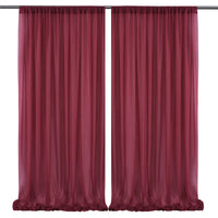 Voilage Chiffon de Mariage avec Poche pour Tringle, coloris bordeaux