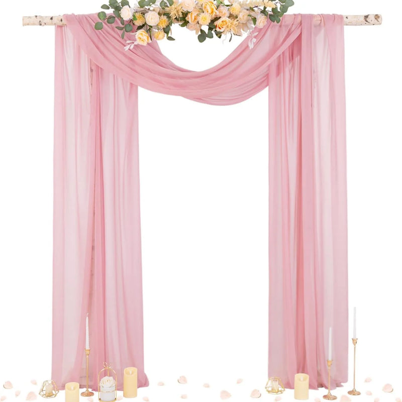 Voilage Drapé pour Arche de Mariage et Plafond, coloris rose poudré