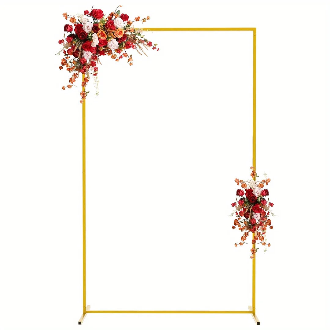 Arche de Mariage Rectangulaire Dorée en Métal, 120 × 180 cm, vue d'ensemble