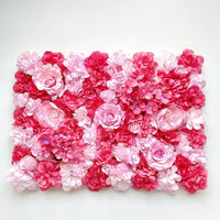 Mur de Fleurs Artificielles, coloris rouge framboise et rose pâle