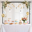 Structure d'Arche de Table Réglable avec Pinces pour Ballons, Noire, 250 cm