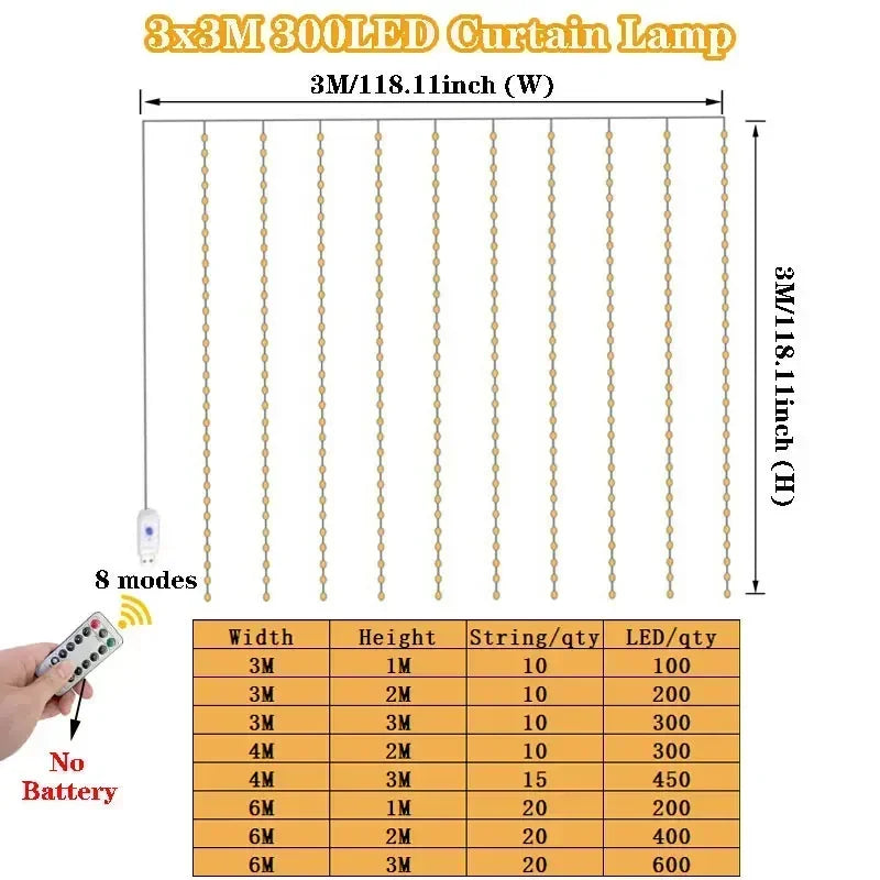 Rideau Lumineux LED Grand Format USB, vue complémentaire 6