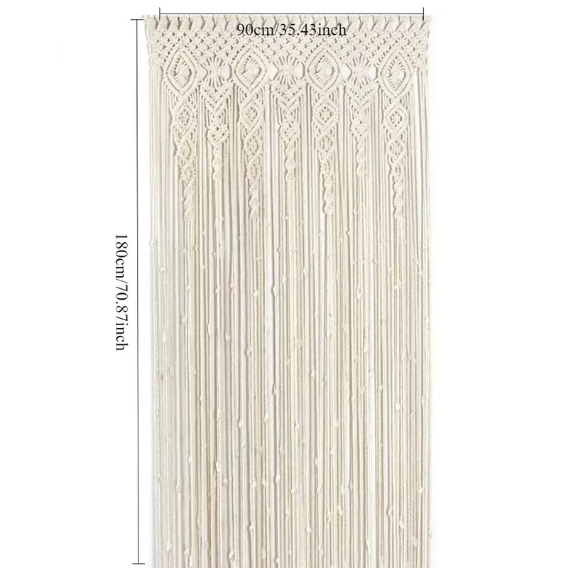 Rideau en Macramé Bohème pour Porte et Fond de Mariage, 6 Tailles de 90 à 130 cm