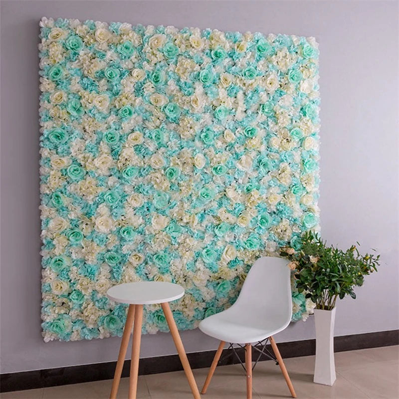 Mur de Fleurs Artificielles, Panneau Haute Densité 60 × 40 cm, 22 Coloris