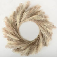 Couronne de Pampa Artificielle Murale Beige et Café, vue complémentaire 2