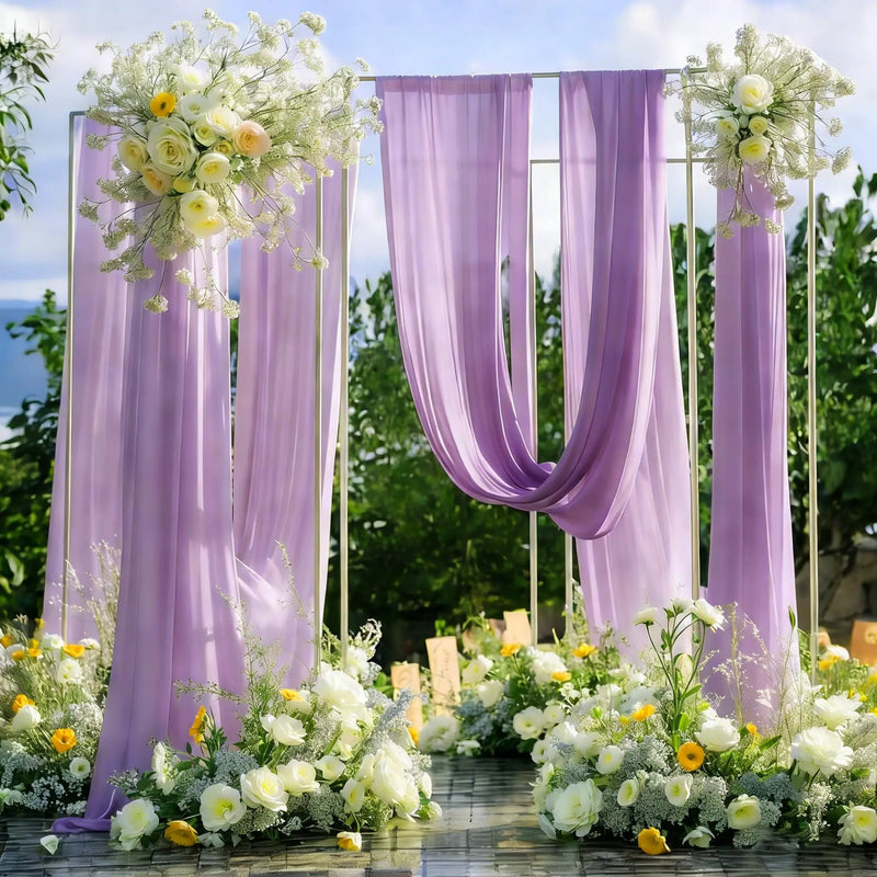Voilage Chiffon pour Arche de Mariage, 70 cm × 3 à 10 m, coloris lilas