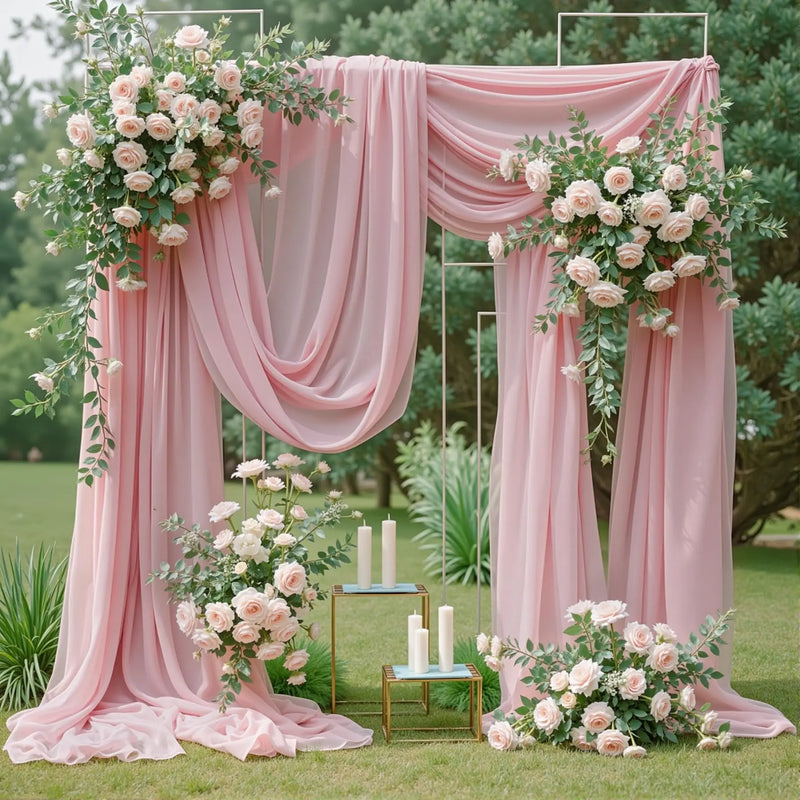 Voilage Chiffon pour Arche de Mariage, 70 cm × 3 à 10 m, coloris vieux rose