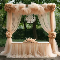 Voilage Arche de Mariage Transparent, 75 cm × 6 m, coloris champagne