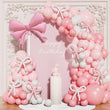 Kit Arche de Ballons Rose et Blanc avec Nœuds, 152 Pièces