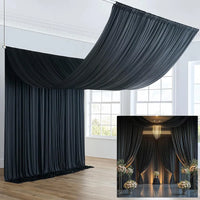 Toile de Fond Mariage Opaque en Polyester 180 g, coloris noir