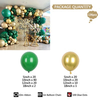 Kit Arche de Ballons Vert Foncé et Or Métallisé, 136 Pièces, vue complémentaire 6