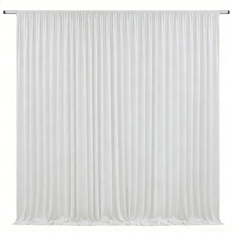Toile de fond de mariage extensible à poche à tringle, coloris blanc