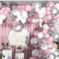 Kit Arche de Ballons Rose, Blanc et Argent, 115 Pièces, vue complémentaire 3