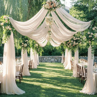 Voilage Tulle Semi-Transparent pour Arche de Mariage, 13 Coloris, 6 Tailles
