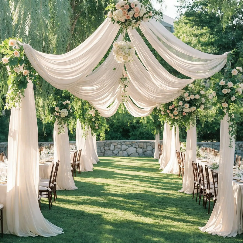 Voilage Tulle Semi-Transparent pour Arche de Mariage, 13 Coloris, 6 Tailles
