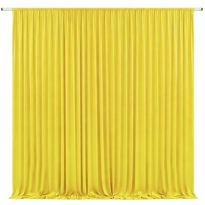 Toile de fond de mariage extensible à poche à tringle, coloris jaune
