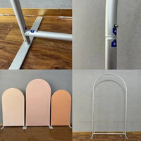 Arche de Mariage en Aluminium Dorée ou Argentée, Cintrée ou Asymétrique