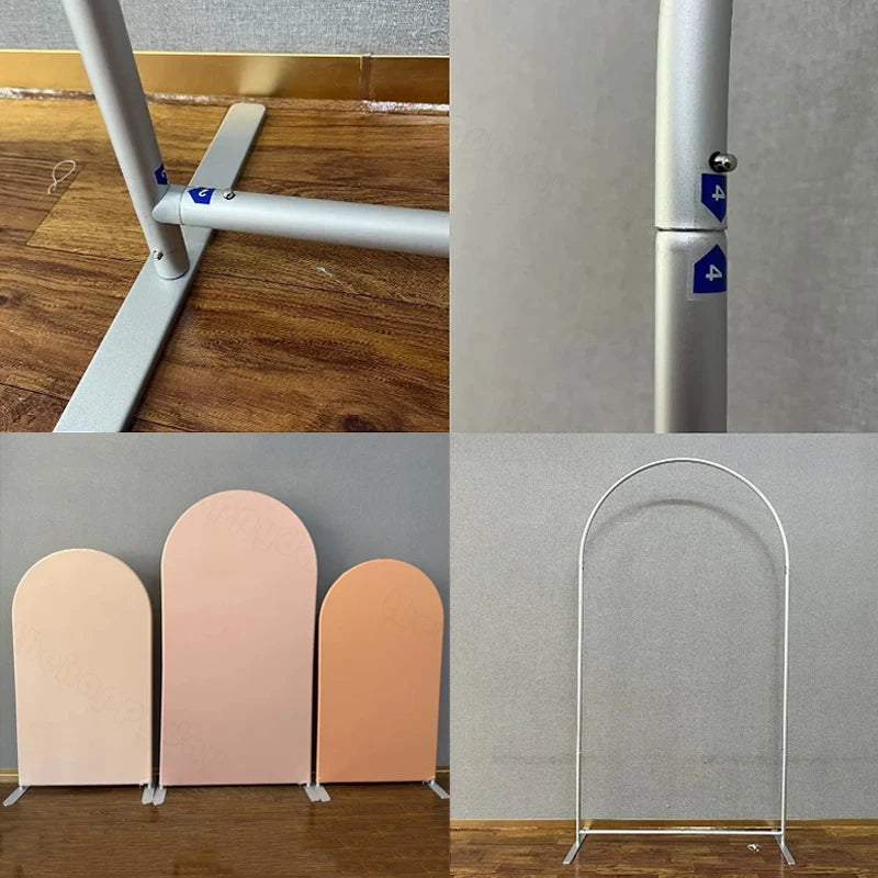 Arche de Mariage en Aluminium Dorée ou Argentée, Cintrée ou Asymétrique
