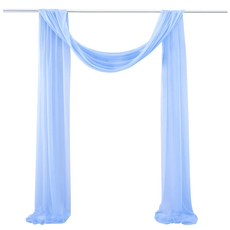 Voilage Chiffon pour Arche de Mariage, 75 cm de Large, coloris bleu ciel